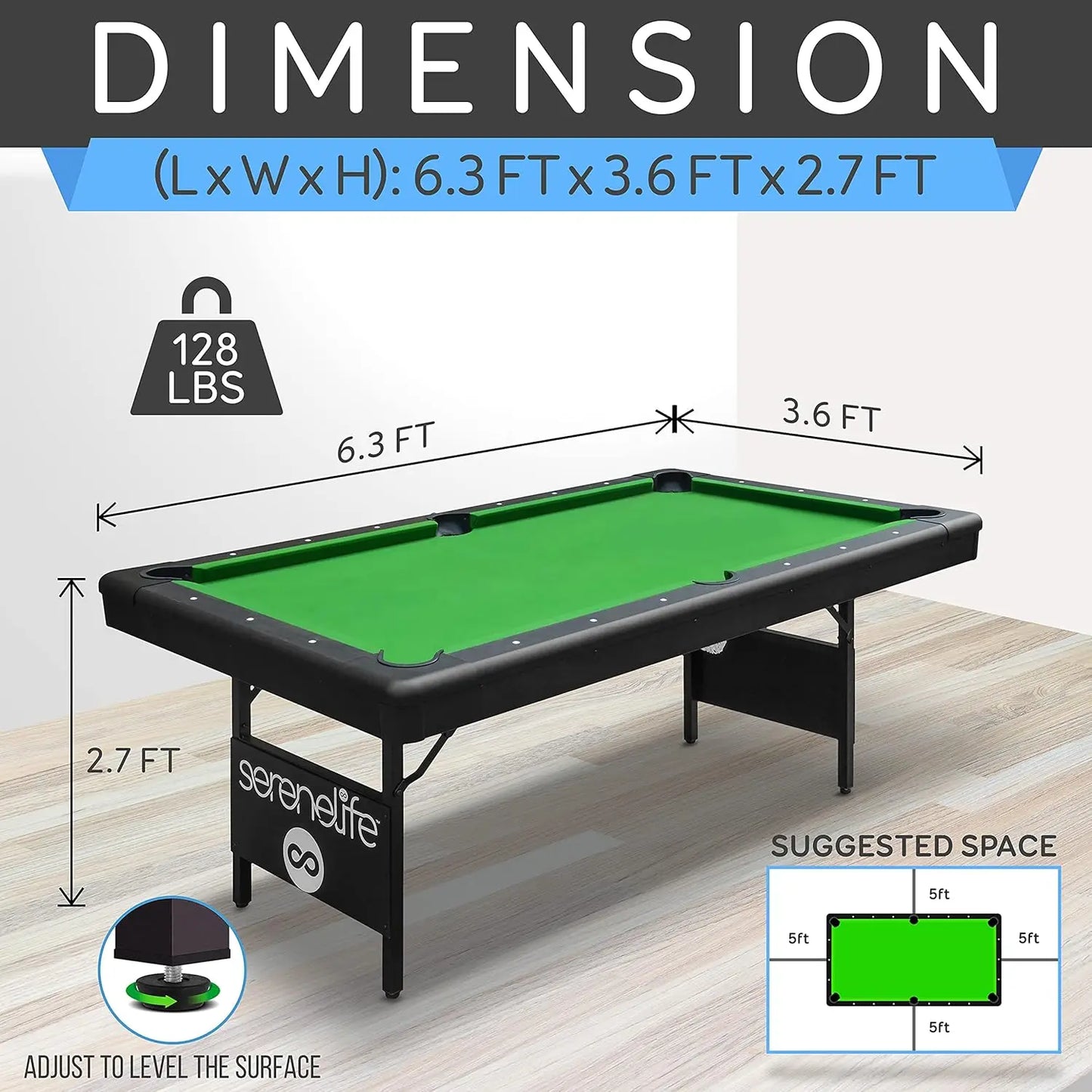 6-Ft Folding Pool Table