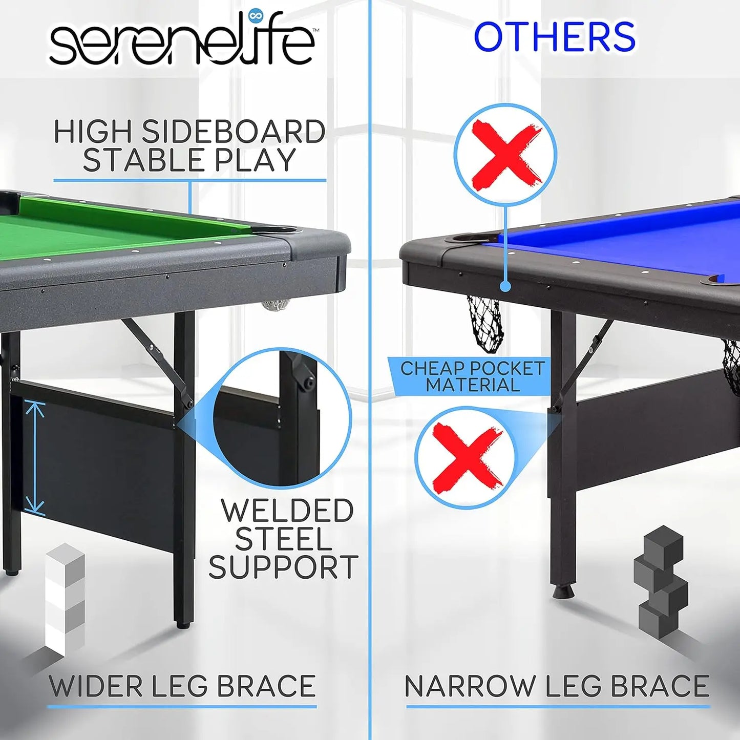6-Ft Folding Pool Table