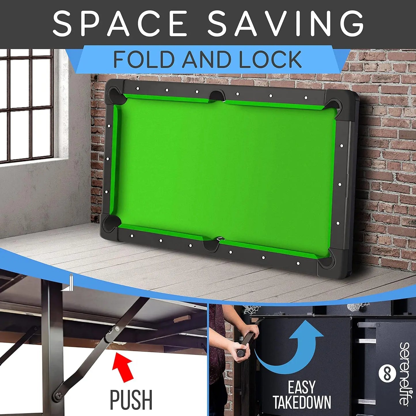 6-Ft Folding Pool Table
