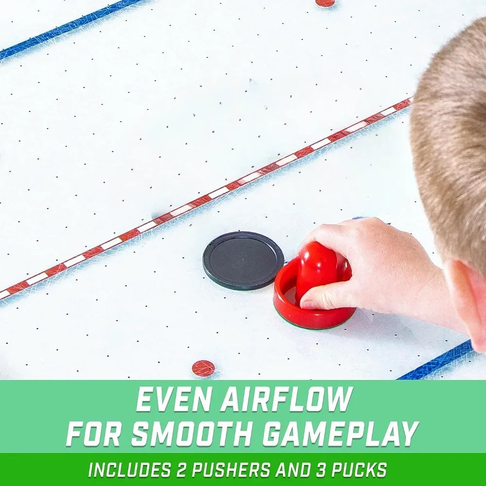 48 Inch Air Hockey Arcade Table for Kids - Includes 2 Pushers, 3 Pucks, AC Motor, and LED Scoreboard - Oak or Black