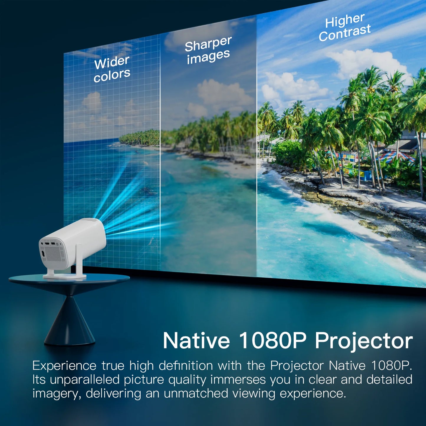 Android 11 Projector with WiFi 6 and Bluetooth Smart Mini Portable Projector