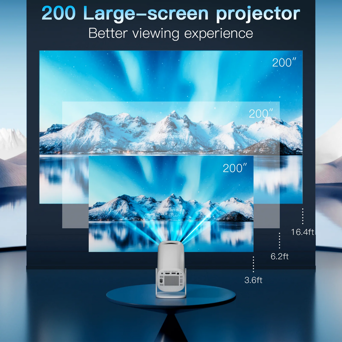 Android 11 Projector with WiFi 6 and Bluetooth Smart Mini Portable Projector